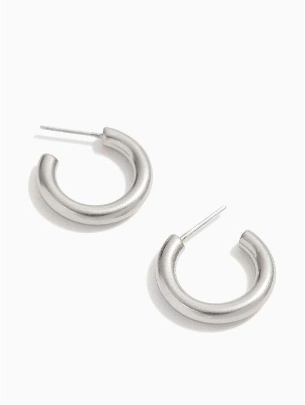 Madewell Chunky Small Hoop Earrings Silver